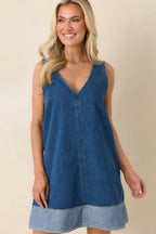 Women's A Subtle Statement Medium Wash Cotton Denim Mini Dress | 90% Cotton & 10% Polyester 6