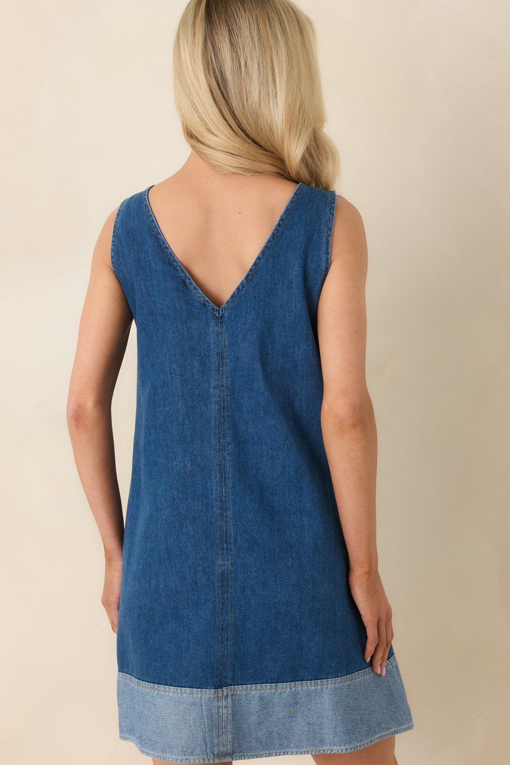 Women's A Subtle Statement Medium Wash Cotton Denim Mini Dress | 90% Cotton & 10% Polyester 7