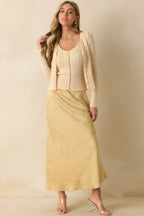 Women's Above All Else Ivory Pointelle Knit Button Up Cardigan | 52% Viscose 7