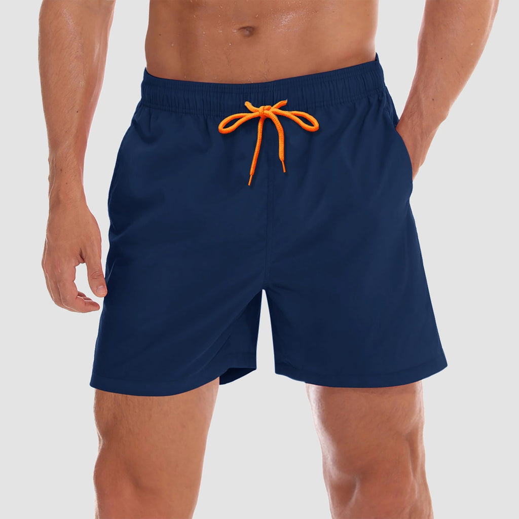 Active Swimwear | Men's Swim Trunks with Quick-Dry Fabric & Mesh Lining | Multi-Pocket Design for Beach Comfort 0