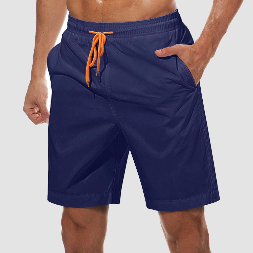 Active Swimwear | Men's Swim Trunks with Quick-Dry Fabric & Mesh Lining | Multi-Pocket Design for Beach Comfort 1