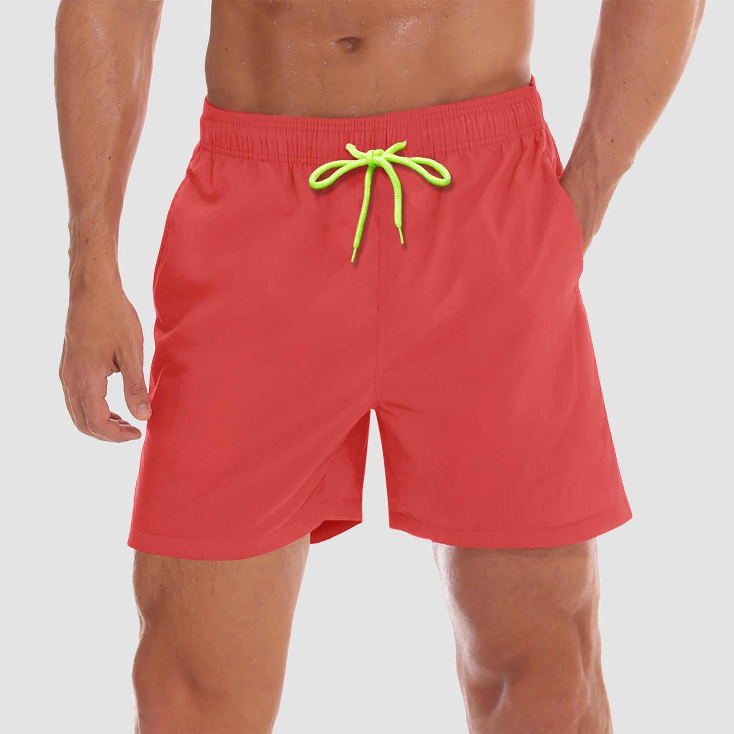 Active Swimwear | Men's Swim Trunks with Quick-Dry Fabric & Mesh Lining | Multi-Pocket Design for Beach Comfort 10