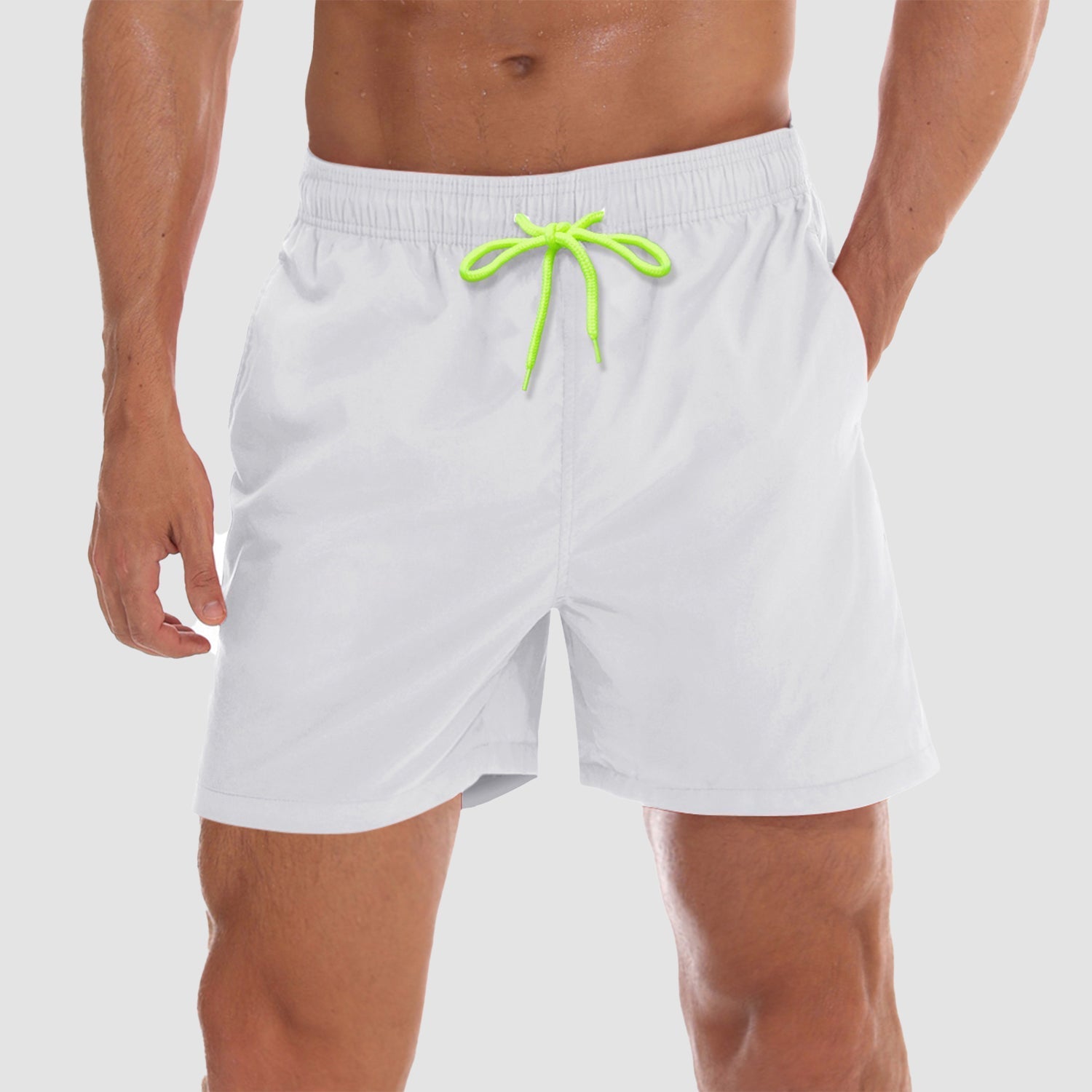 Active Swimwear | Men's Swim Trunks with Quick-Dry Fabric & Mesh Lining | Multi-Pocket Design for Beach Comfort 11