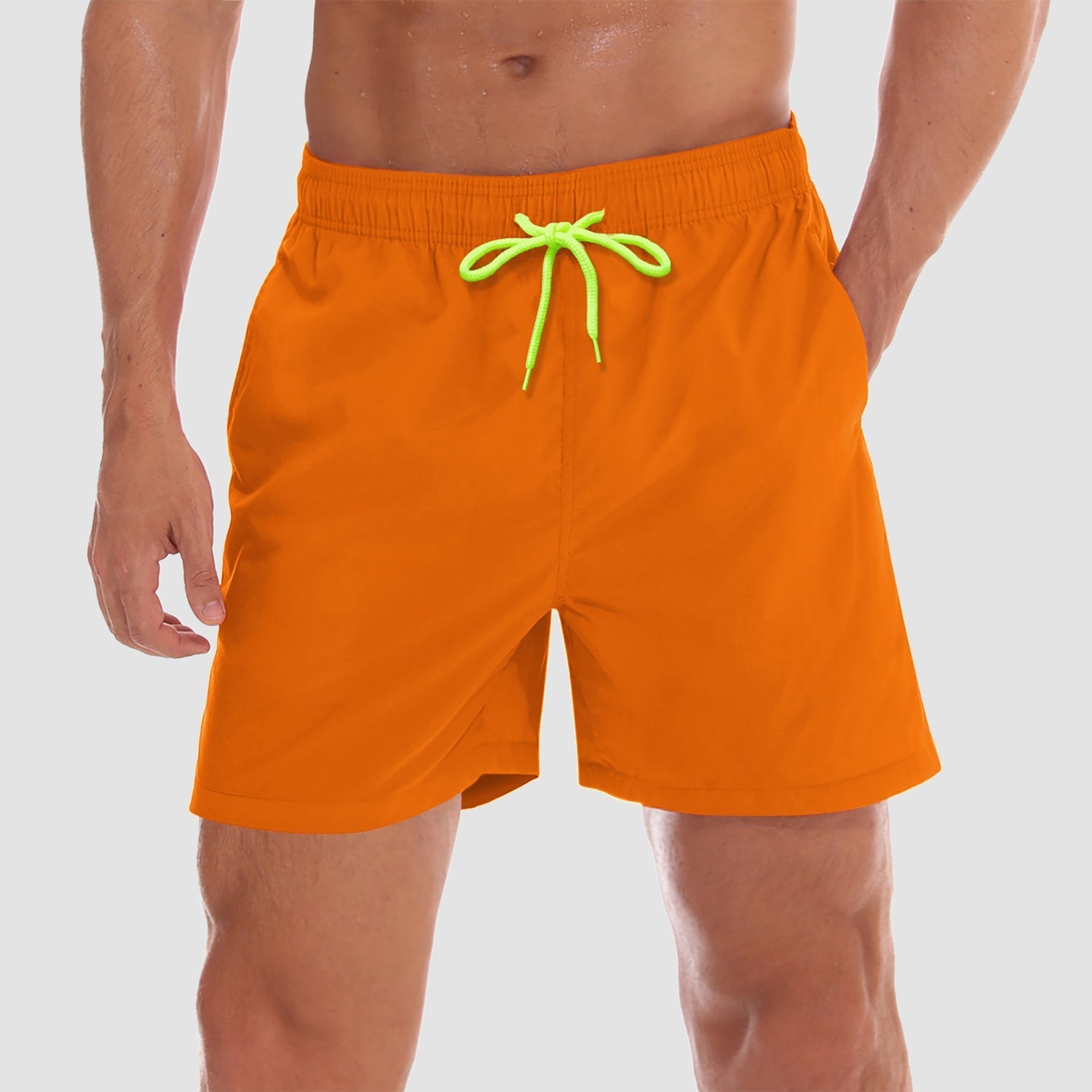 Active Swimwear | Men's Swim Trunks with Quick-Dry Fabric & Mesh Lining | Multi-Pocket Design for Beach Comfort 12