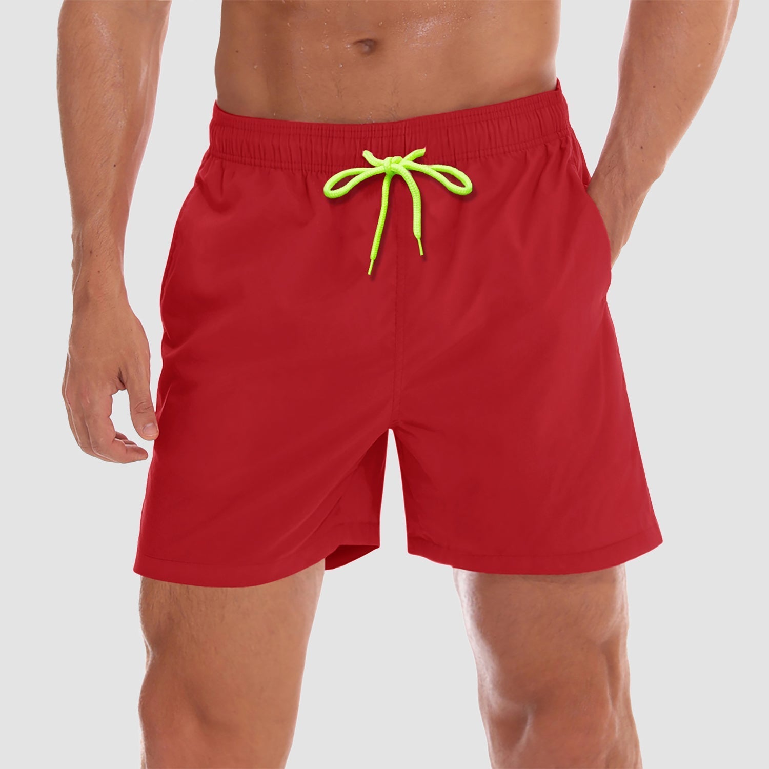 Active Swimwear | Men's Swim Trunks with Quick-Dry Fabric & Mesh Lining | Multi-Pocket Design for Beach Comfort 13