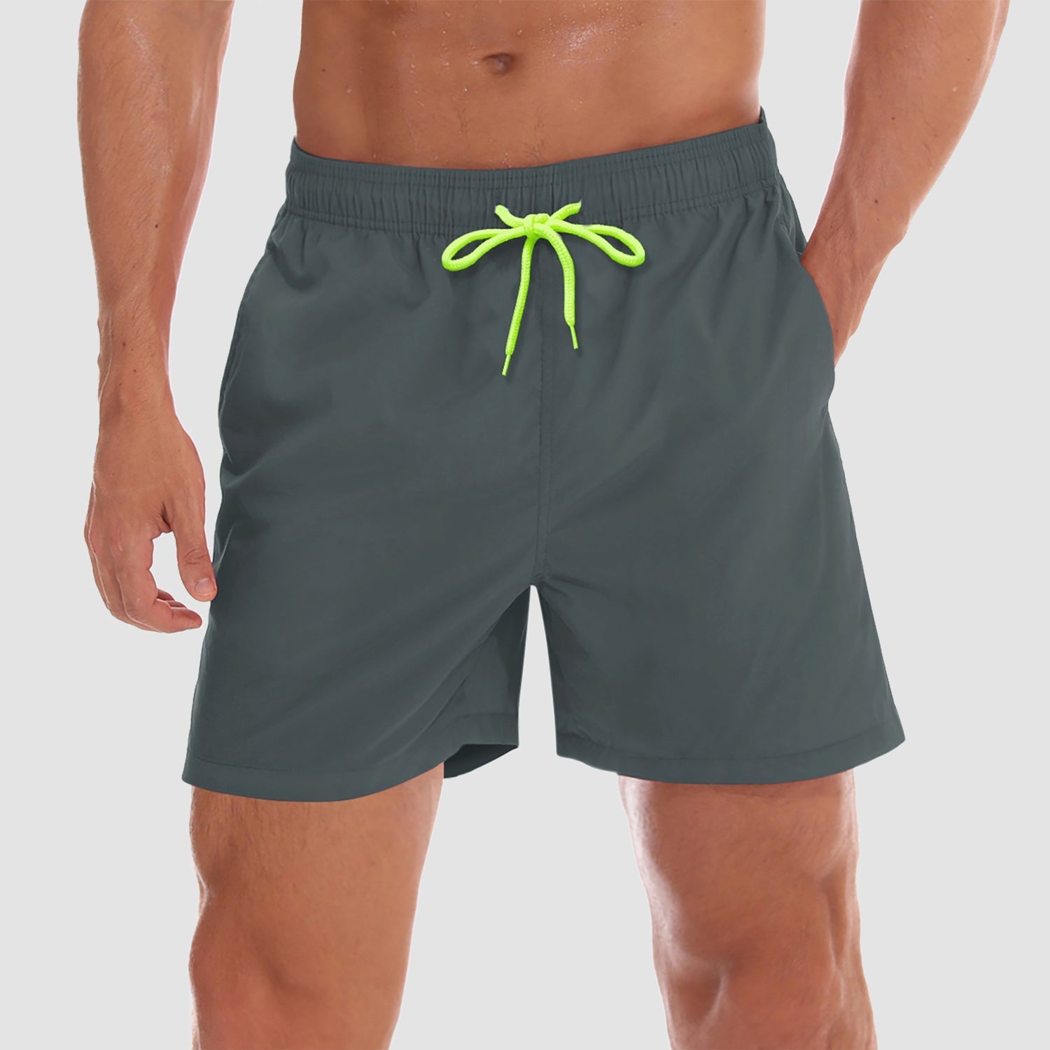 Active Swimwear | Men's Swim Trunks with Quick-Dry Fabric & Mesh Lining | Multi-Pocket Design for Beach Comfort 14