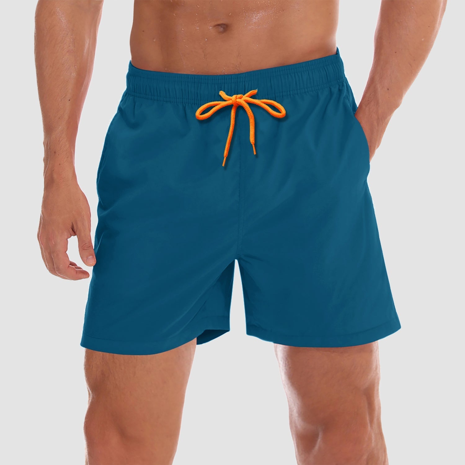 Active Swimwear | Men's Swim Trunks with Quick-Dry Fabric & Mesh Lining | Multi-Pocket Design for Beach Comfort 15