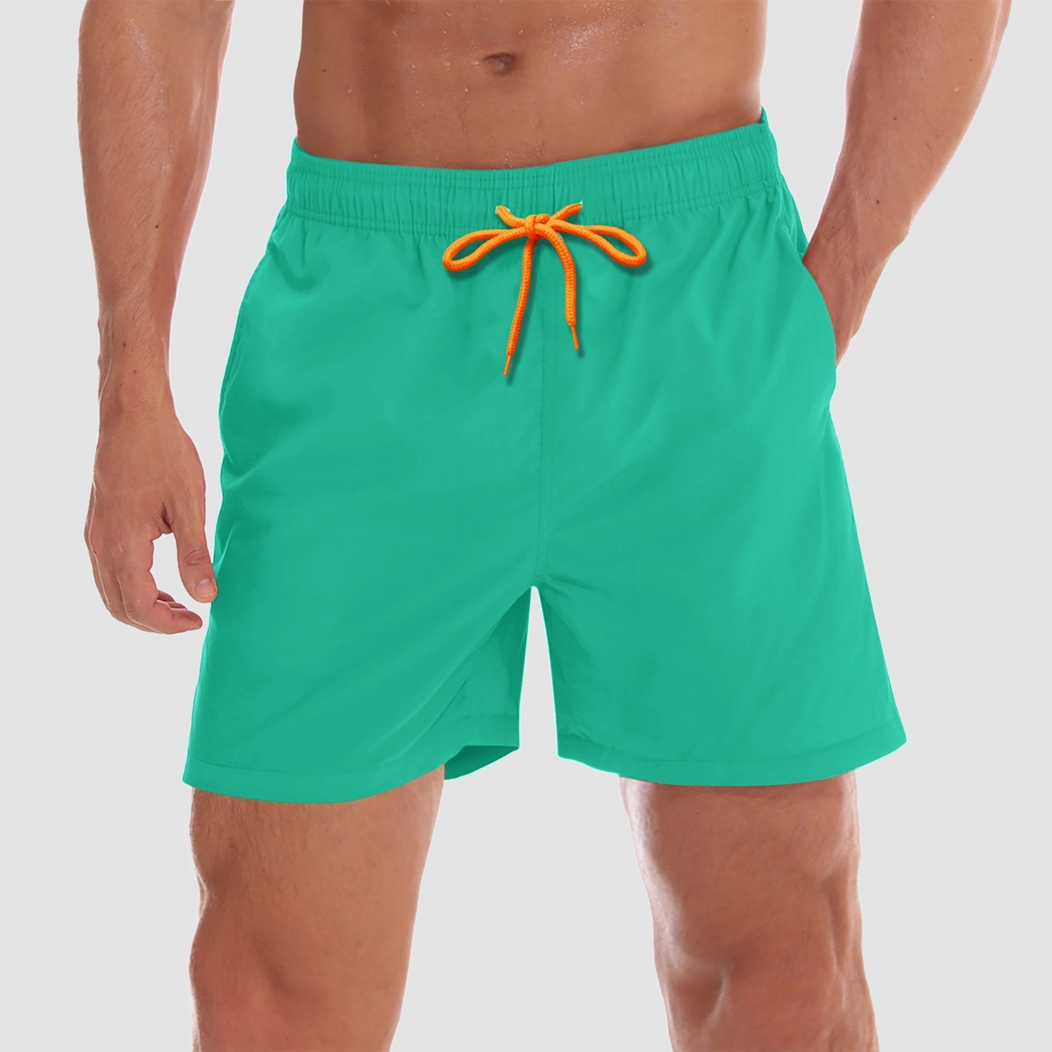 Active Swimwear | Men's Swim Trunks with Quick-Dry Fabric & Mesh Lining | Multi-Pocket Design for Beach Comfort 17