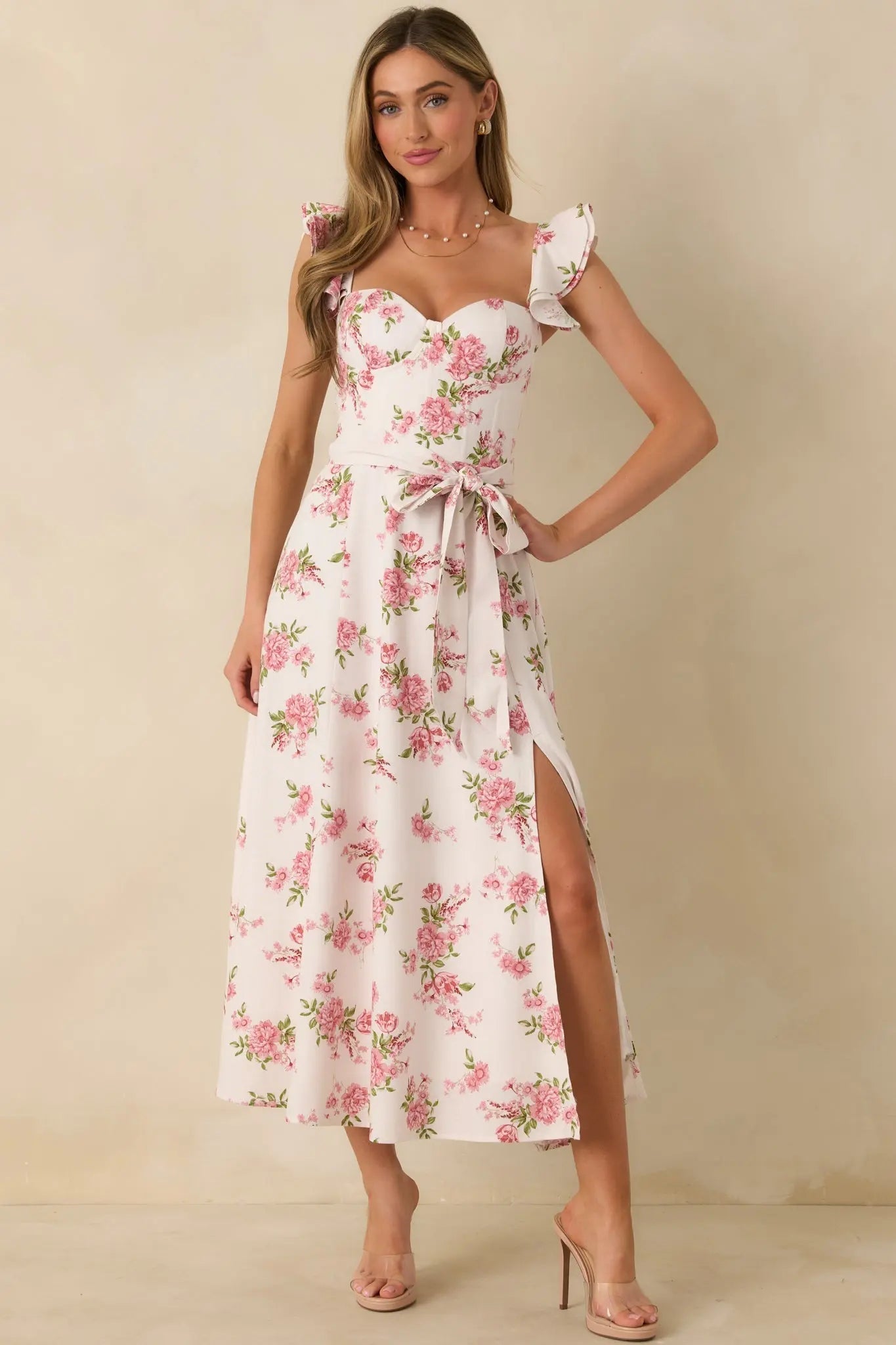 Women's Aimee Rose Pink Floral Bustier Maxi Dress | 83% Rayon 4