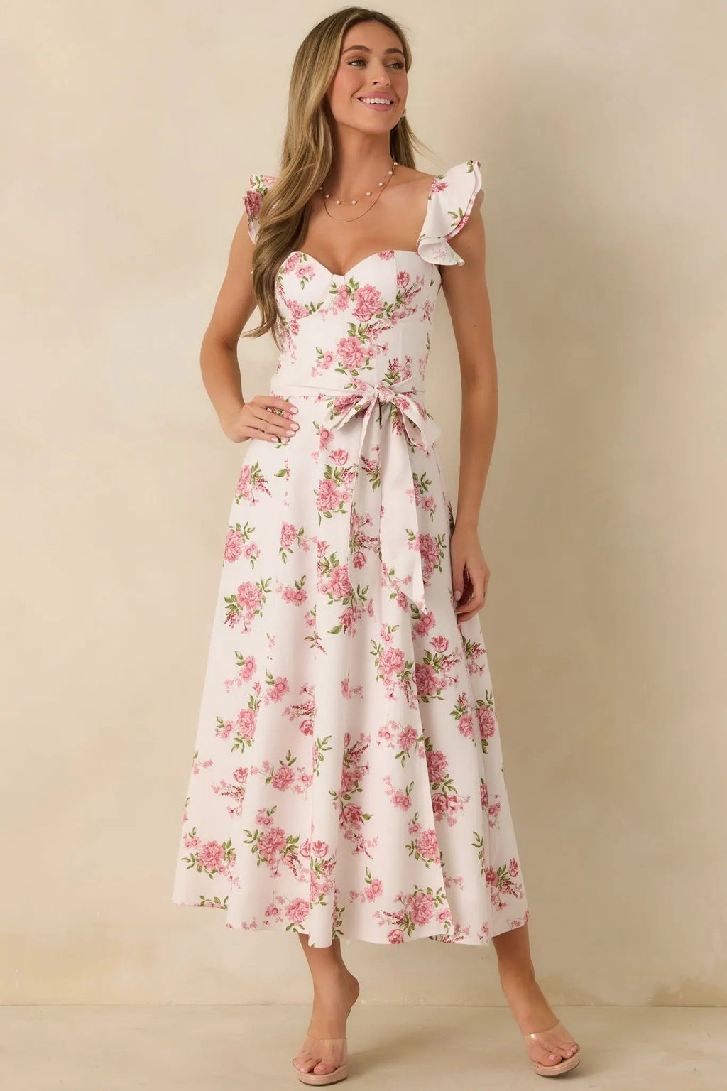 Women's Aimee Rose Pink Floral Bustier Maxi Dress | 83% Rayon 6