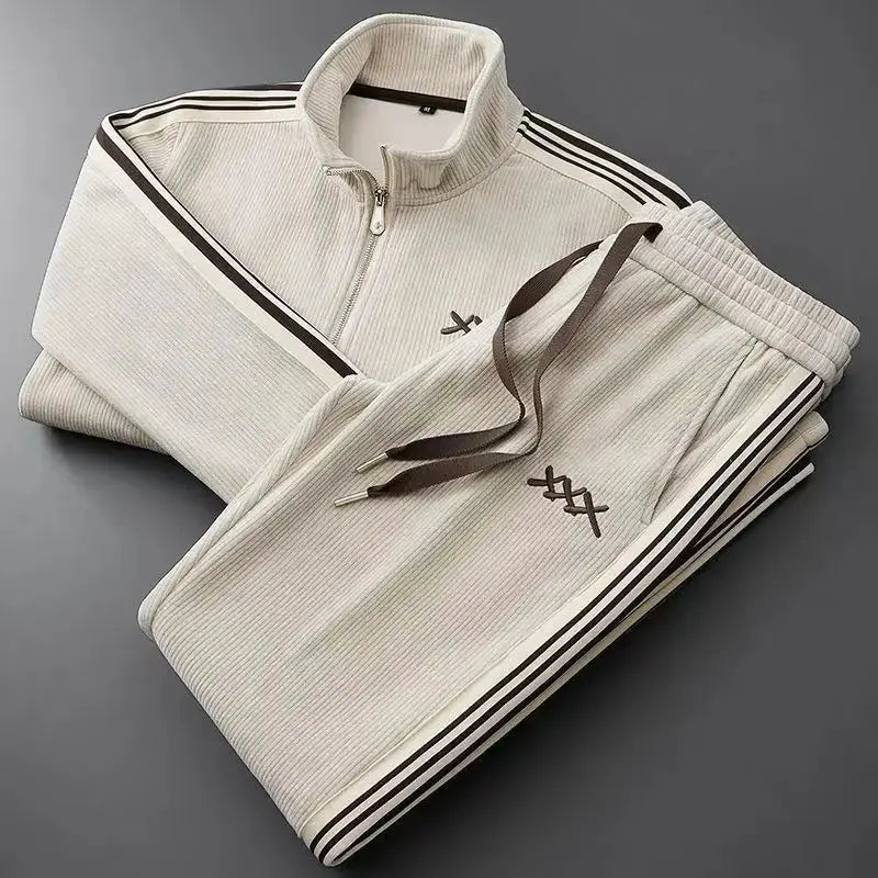 Women's Alessandro Veneti Corduroy Sport Tracksuit | Made from a soft and durable cotton-poly blend for 0
