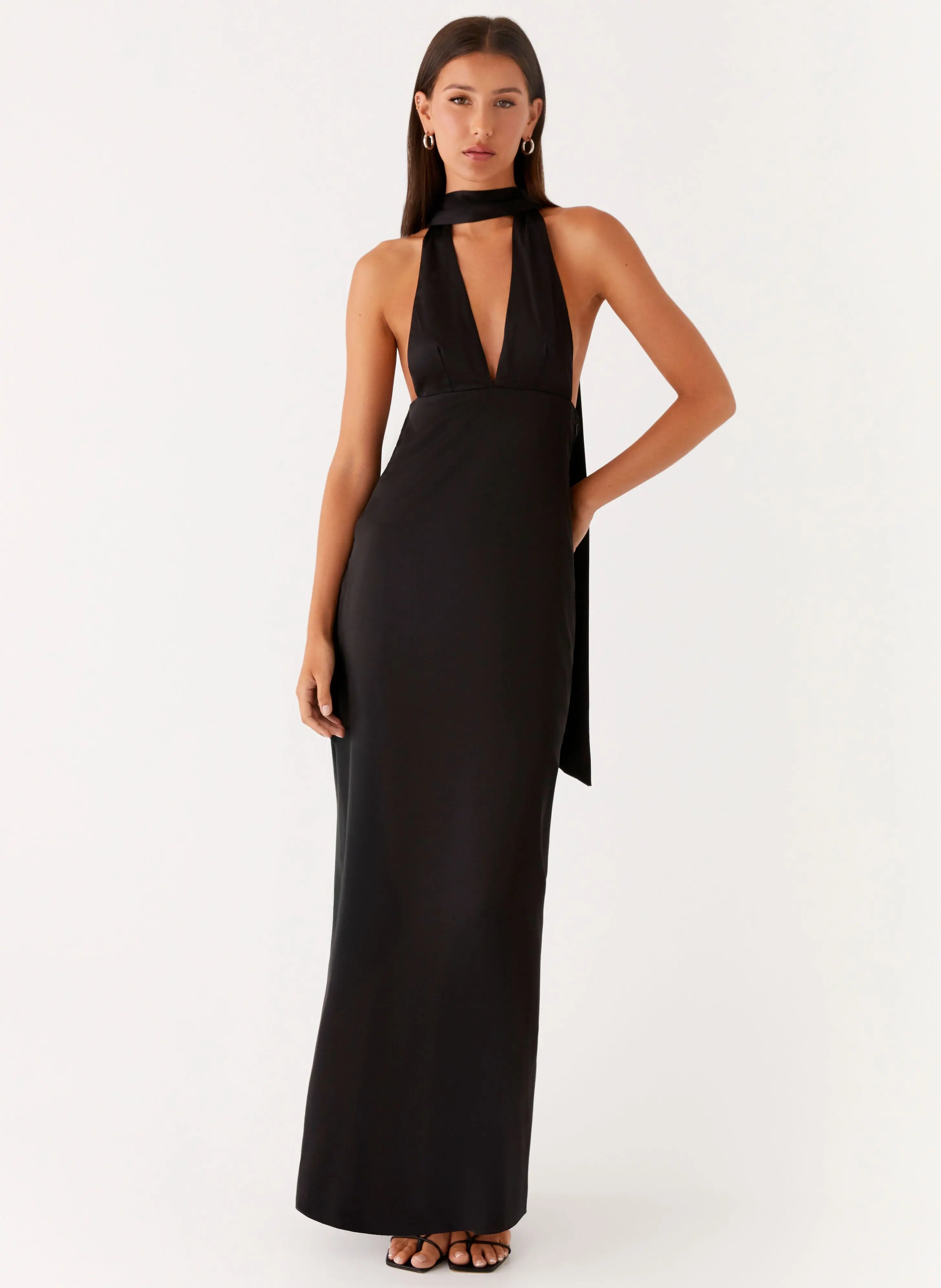 Women's Alicia Collection | Black Maxi Dress with Adjustable Straps | Elegant Long Dress for Stunning Evening Style - Wo 0