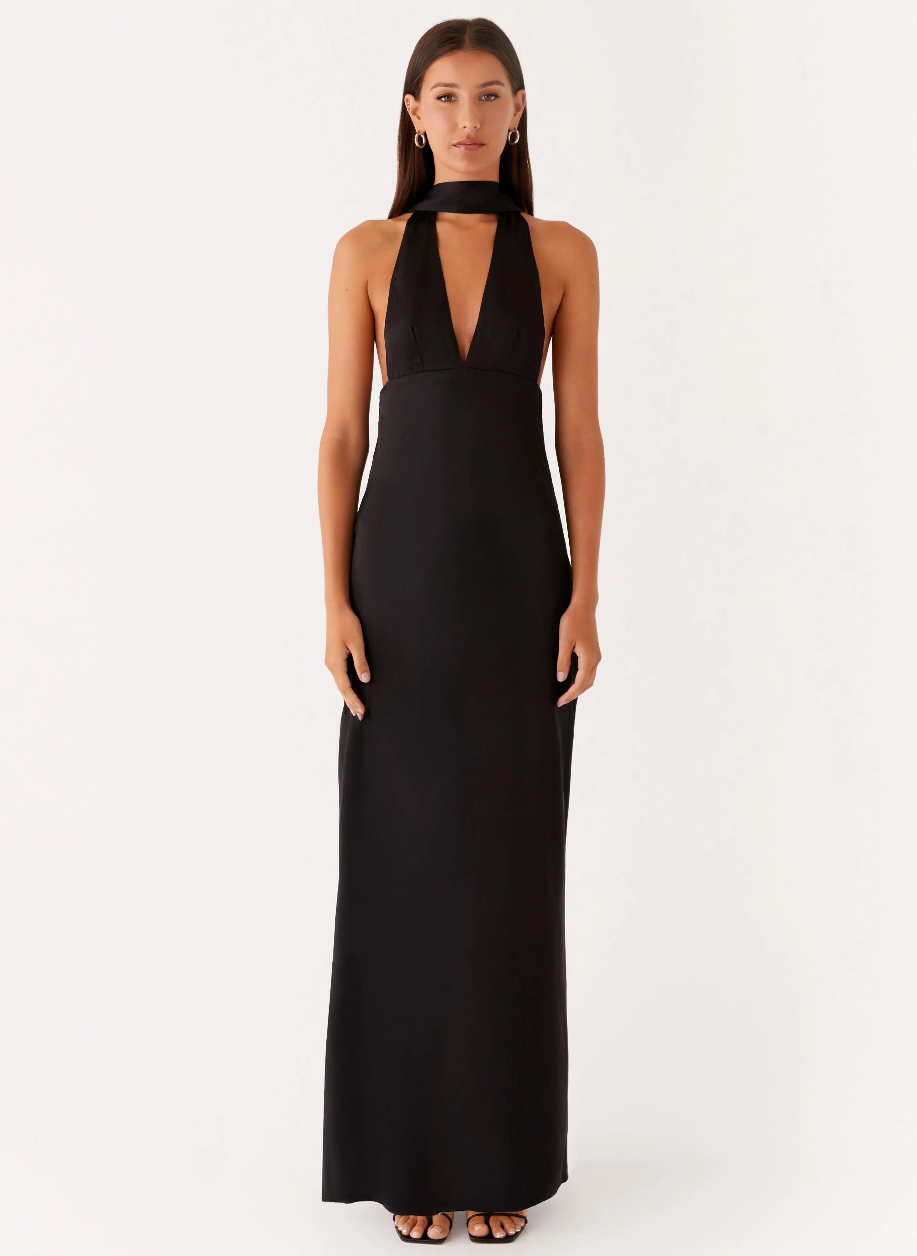 Women's Alicia Collection | Black Maxi Dress with Adjustable Straps | Elegant Long Dress for Stunning Evening Style - Wo 1