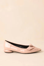 Women's All These Years Beige Patent Faux Leather Pointed Toe Flats | All Man Made Materials 0