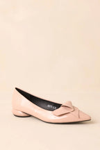 Women's All These Years Beige Patent Faux Leather Pointed Toe Flats | All Man Made Materials 1
