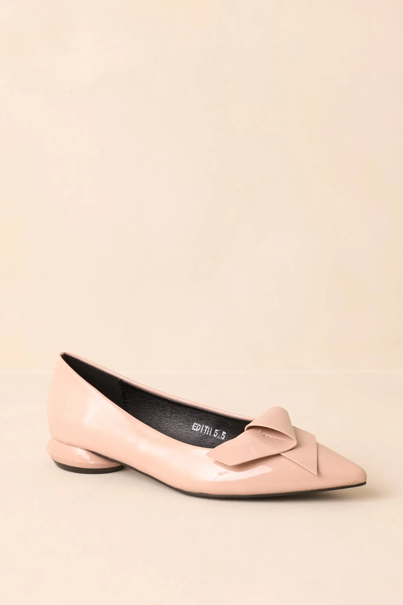 Women's All These Years Beige Patent Faux Leather Pointed Toe Flats | All Man Made Materials 1