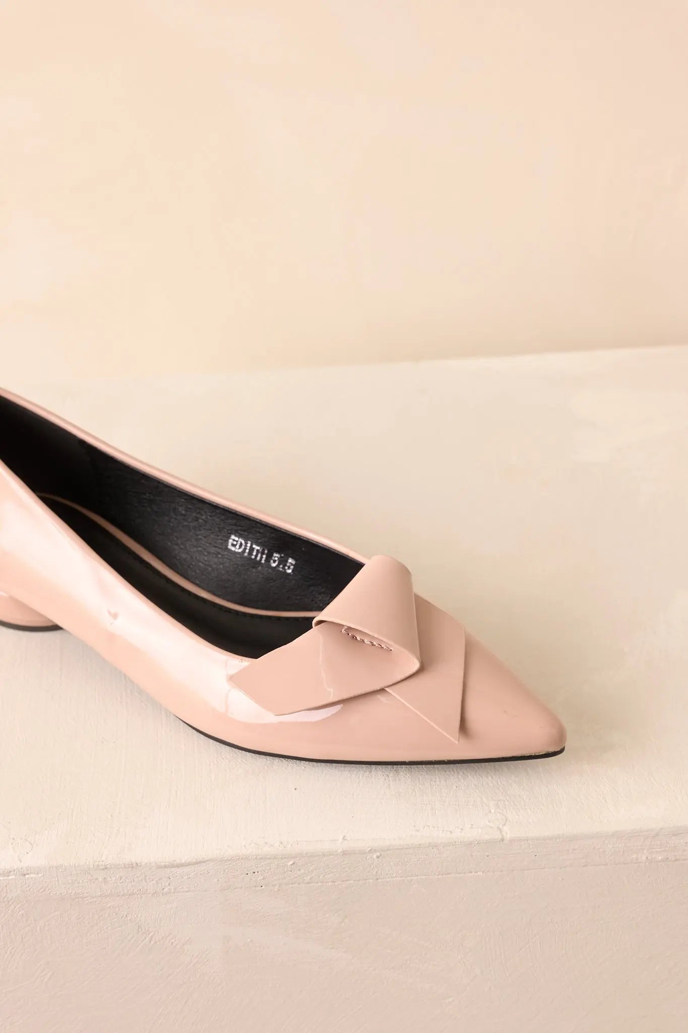 Women's All These Years Beige Patent Faux Leather Pointed Toe Flats | All Man Made Materials 5