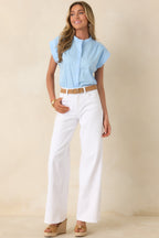 Women's Always In Style White High Rise Wide Leg Jeans | 81% Cotton 1