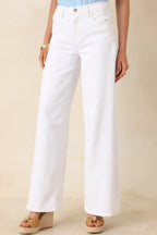 Women's Always In Style White High Rise Wide Leg Jeans | 81% Cotton 3