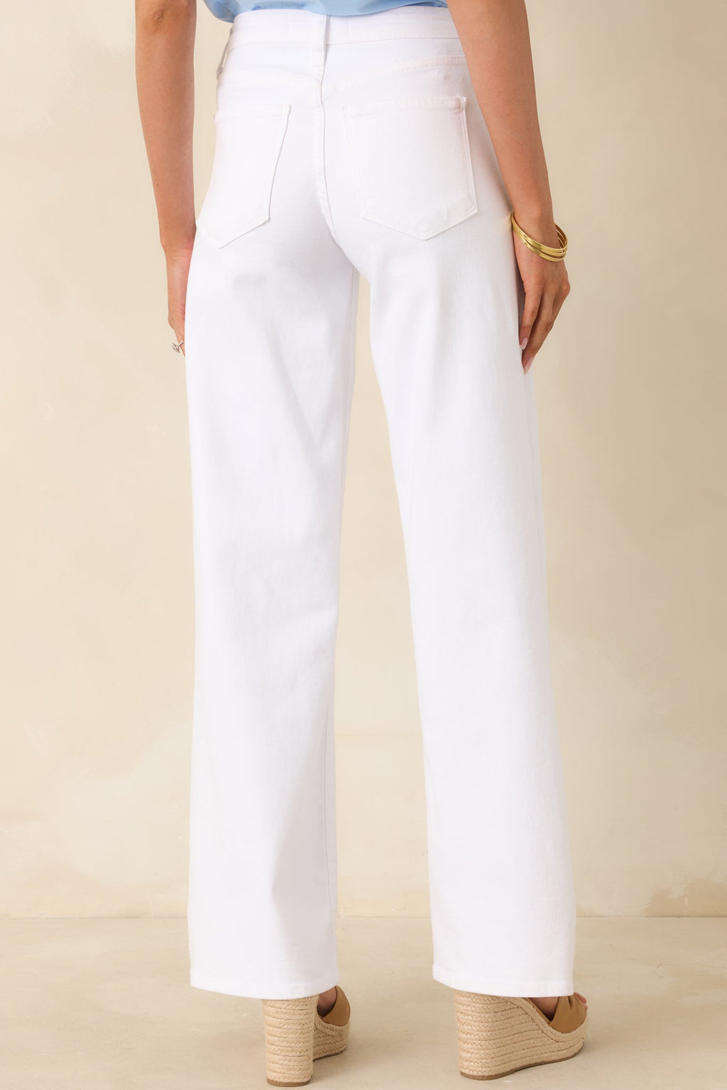 Women's Always In Style White High Rise Wide Leg Jeans | 81% Cotton 4
