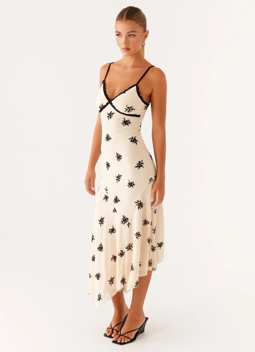 Women's Amelia Collection | Midi Dress with Floral Embroidery | Elegant Evening Wear - Women's | Embroidered accents — i 1