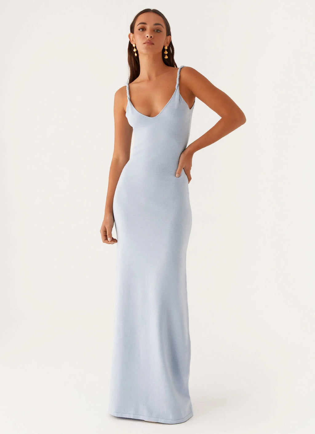 Women's Anastasia Collection | Maxi Dress for Women with Low V Neckline & Twisted Straps | Elegant Long Dress for Effort 5