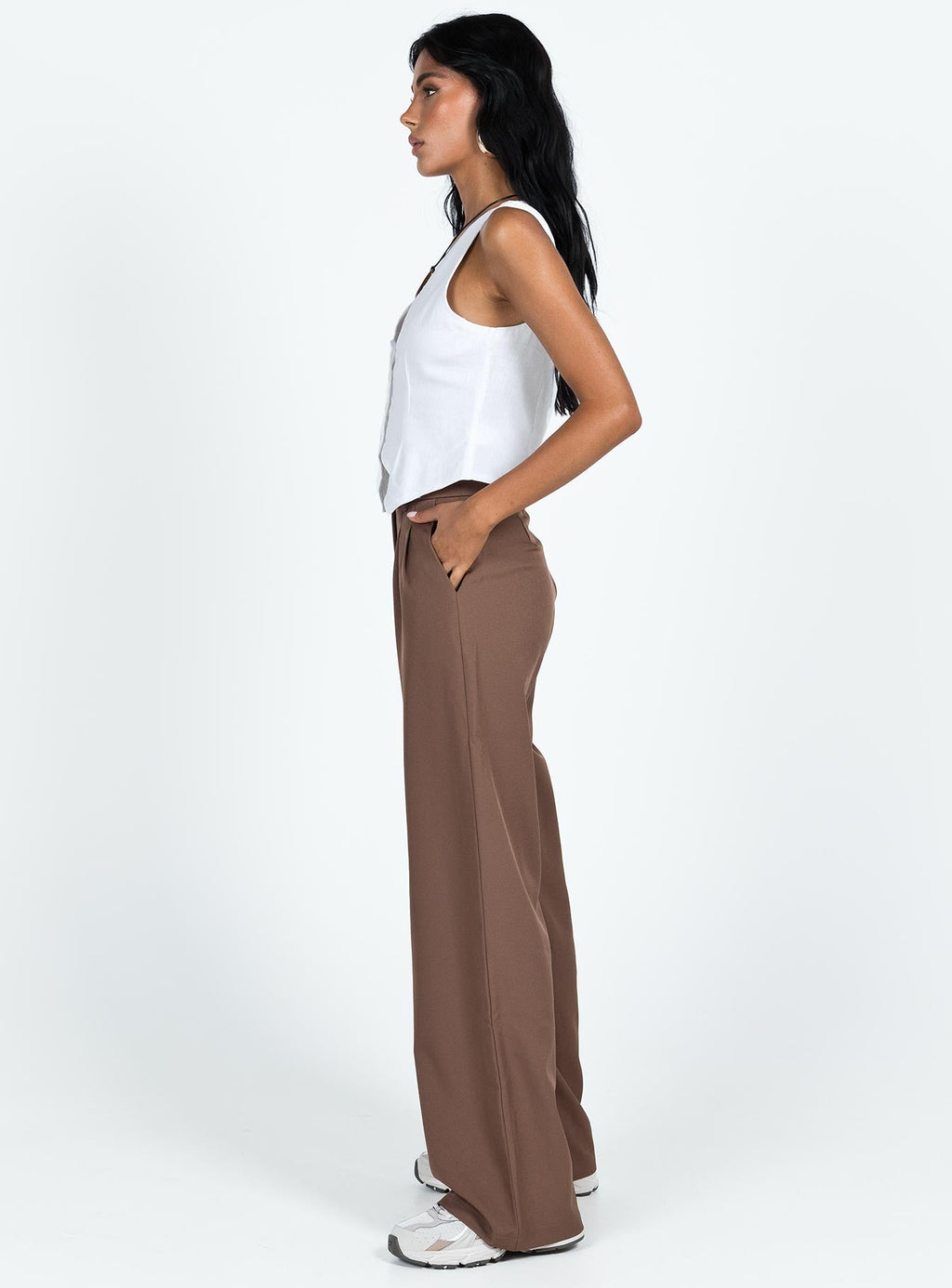 Women's Archer Pants Brown Lower Impact | High-rise straight leg pants 3