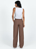 Women's Archer Pants Brown Lower Impact | High-rise straight leg pants 4