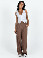 Women's Archer Pants Brown Lower Impact | High-rise straight leg pants 6