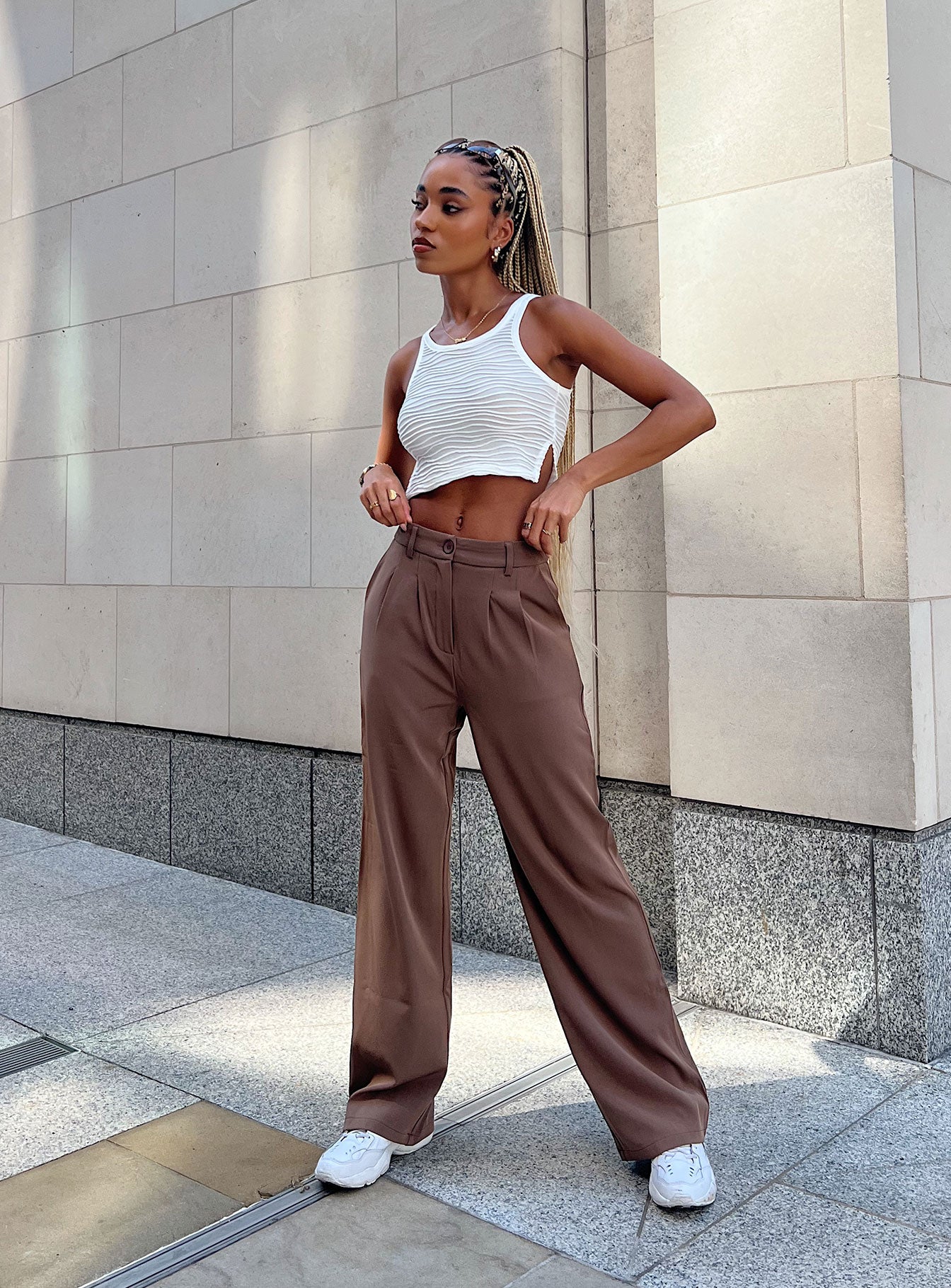 Women's Archer Pants Brown Lower Impact | High-rise straight leg pants 7