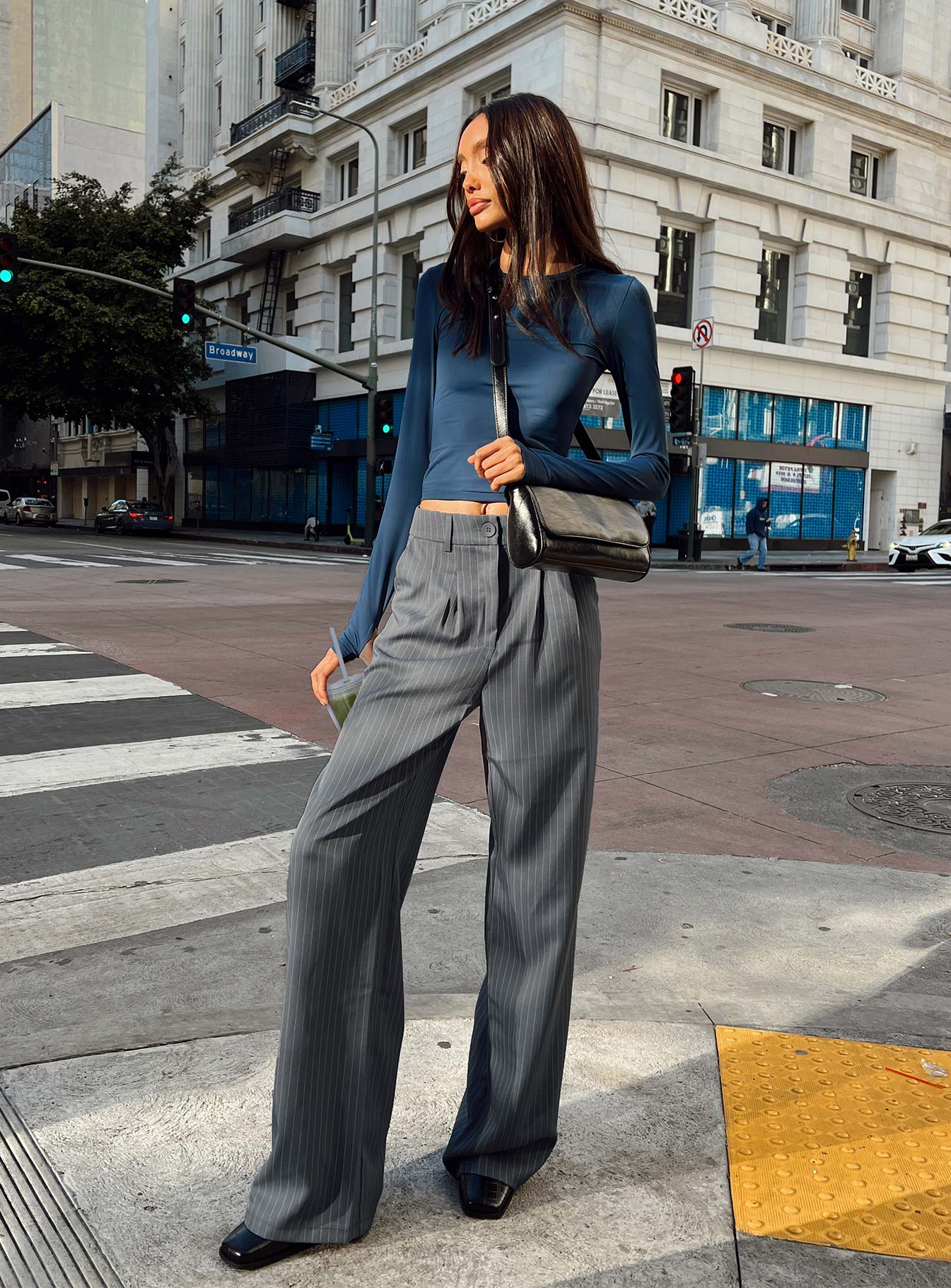 Women's Archer Pants Pinstripe Grey | Tailored pants 0