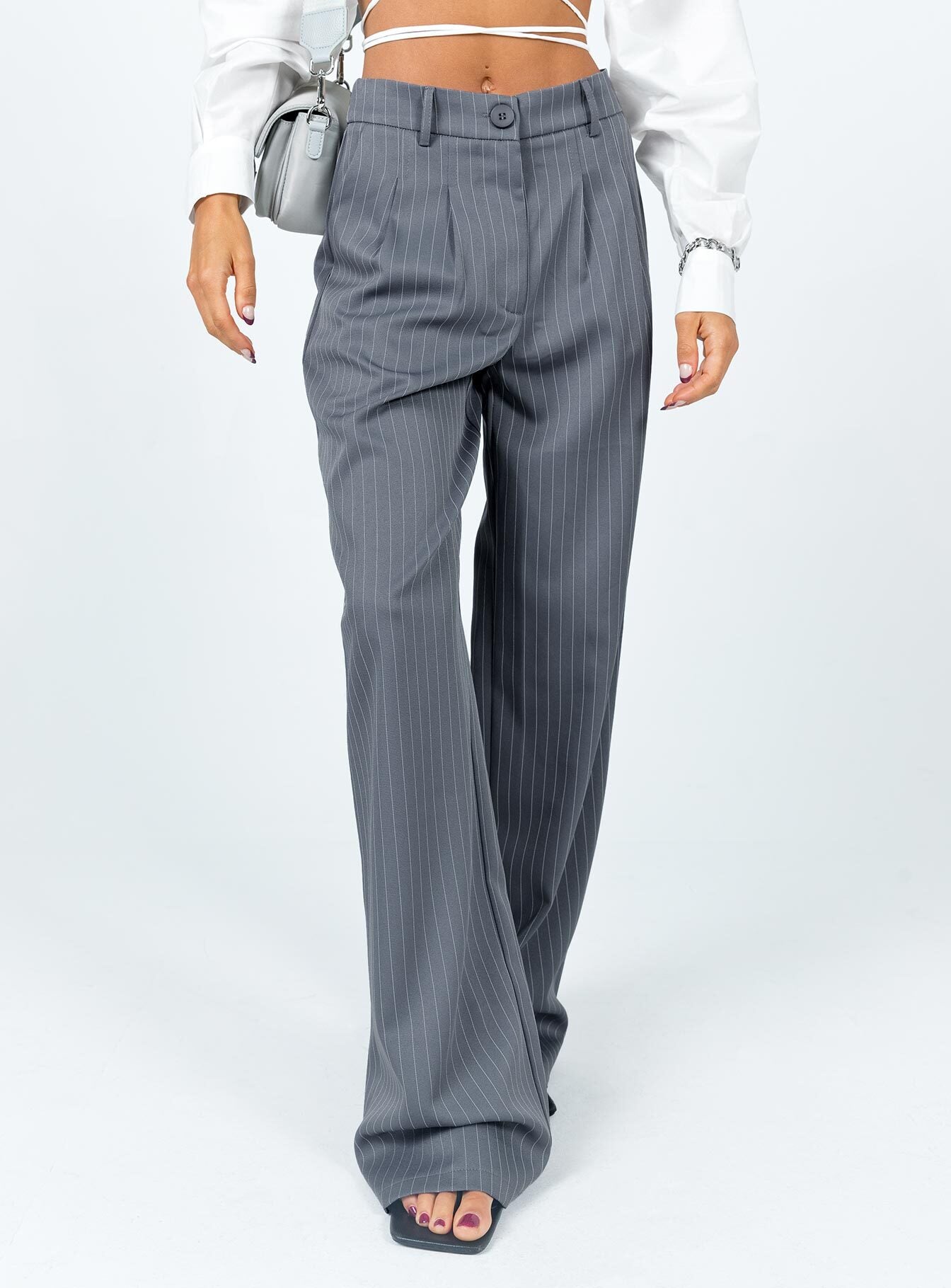 Women's Archer Pants Pinstripe Grey | Tailored pants 1