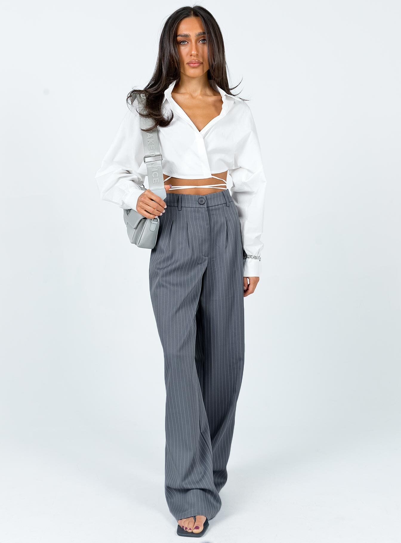 Women's Archer Pants Pinstripe Grey | Tailored pants 2
