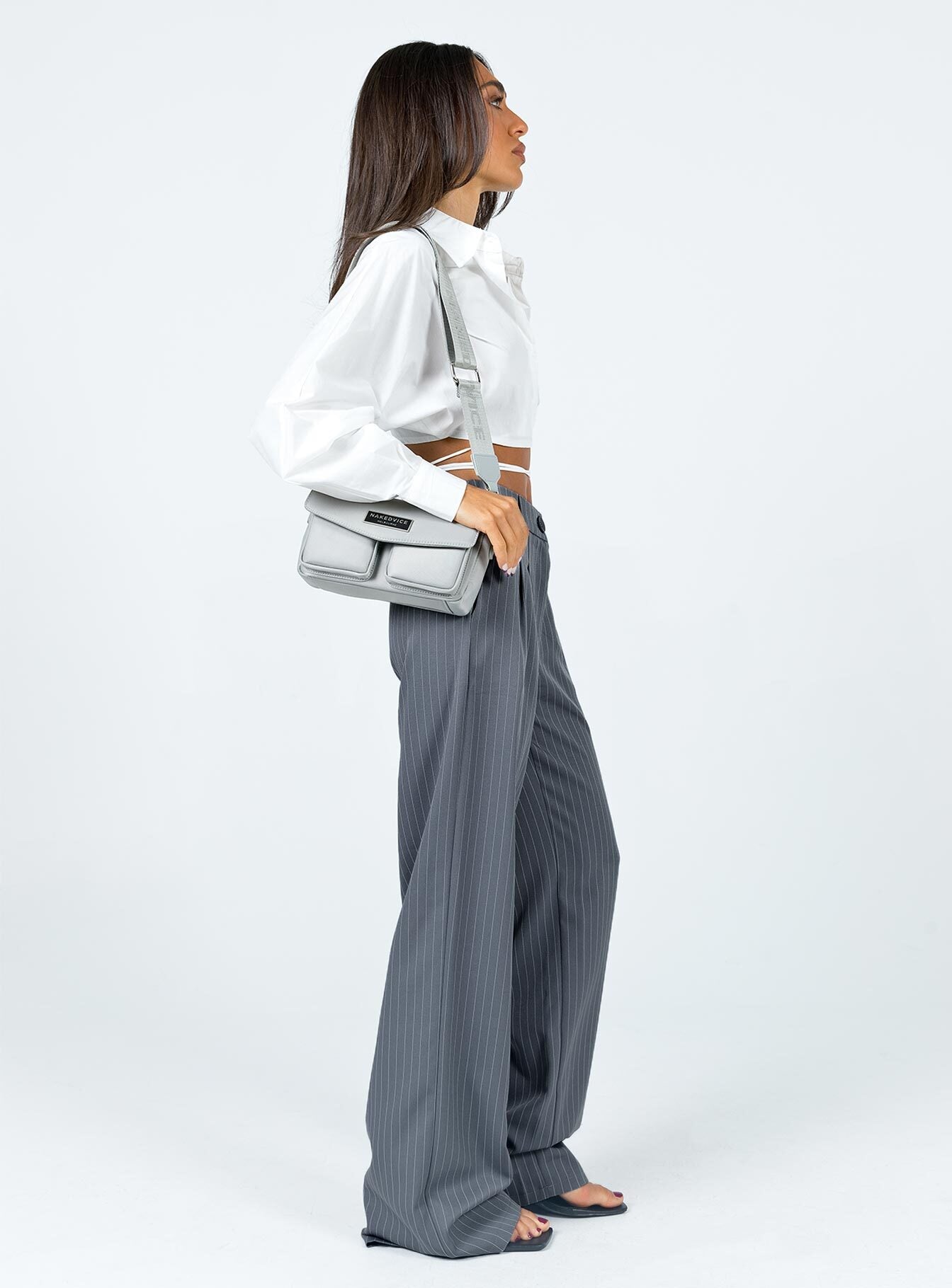 Women's Archer Pants Pinstripe Grey | Tailored pants 3