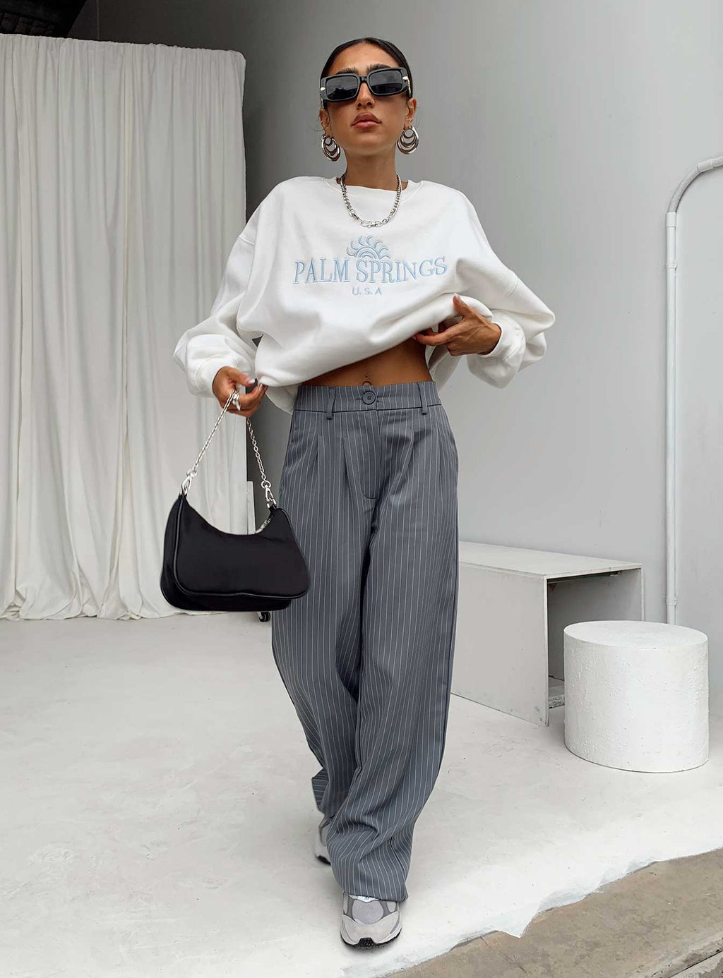 Women's Archer Pants Pinstripe Grey | Tailored pants 5