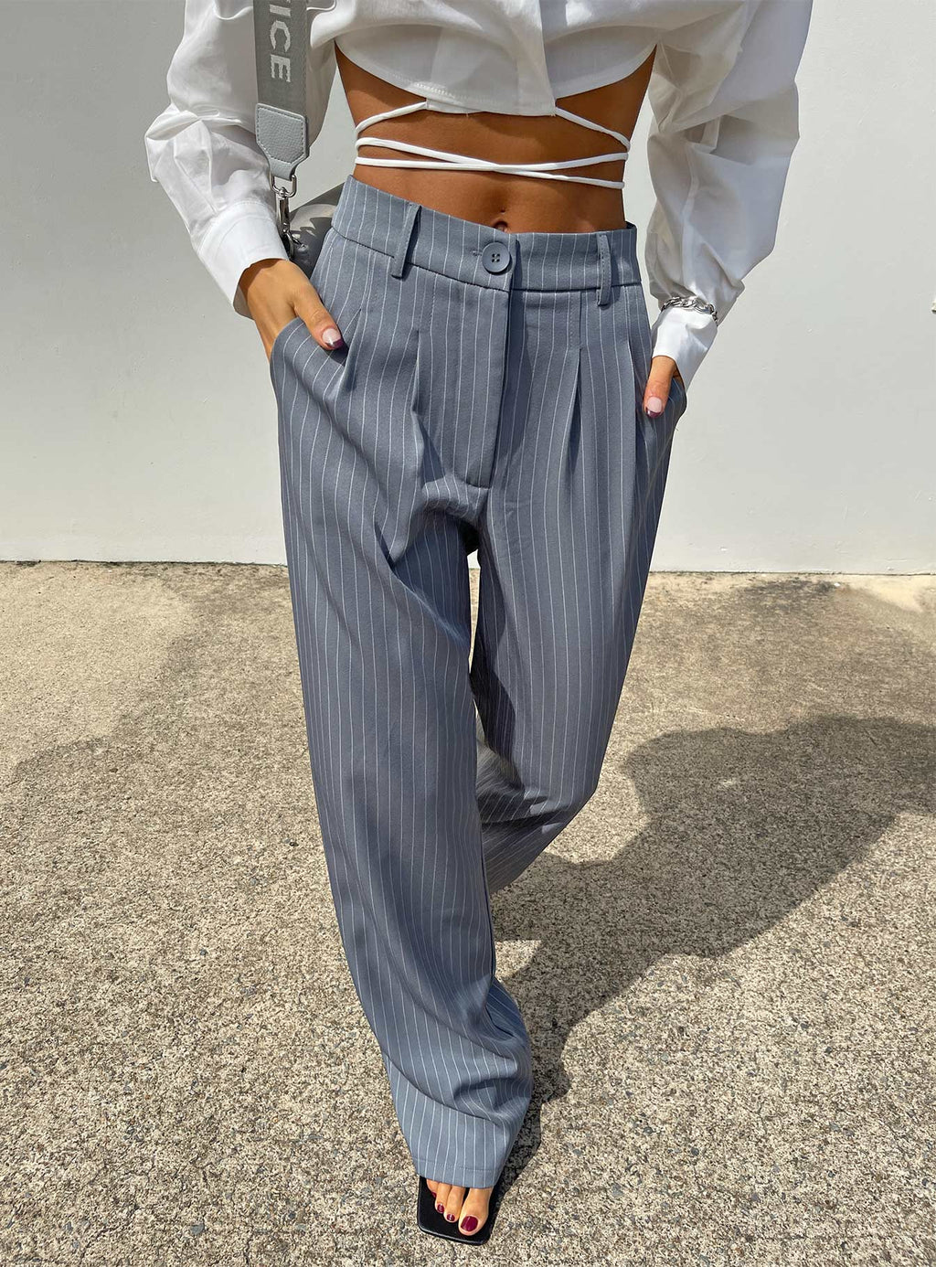 Women's Archer Pants Pinstripe Grey | Tailored pants 6