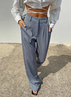 Women's Archer Pants Pinstripe Grey | Tailored pants 6