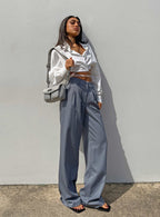 Women's Archer Pants Pinstripe Grey | Tailored pants 7