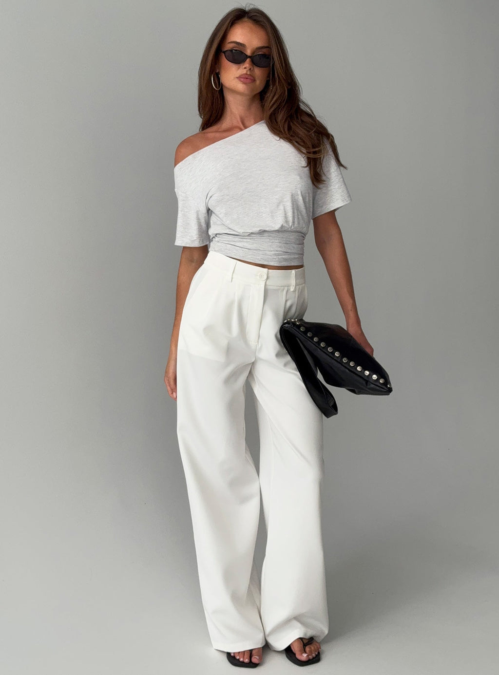 Women's Archer Pants White | High-rise straight leg tailored pants 7