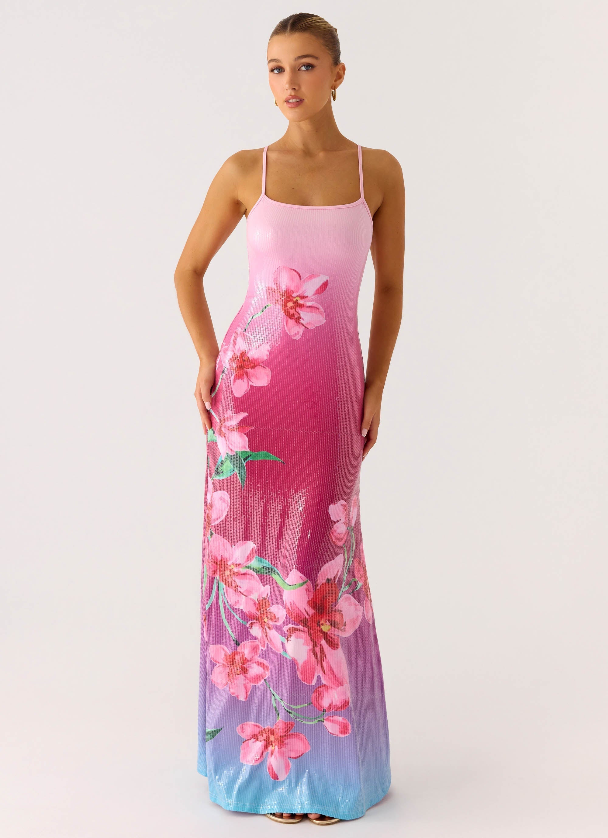 Ariaz Collection | Sequin Maxi Dress with Adjustable Straps | Elegant Evening Wear for Women 0