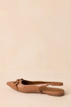 Women's As It Stands Mocha Brown Patent Pointed Toe Slingback Flats | All Man Made Materials 5