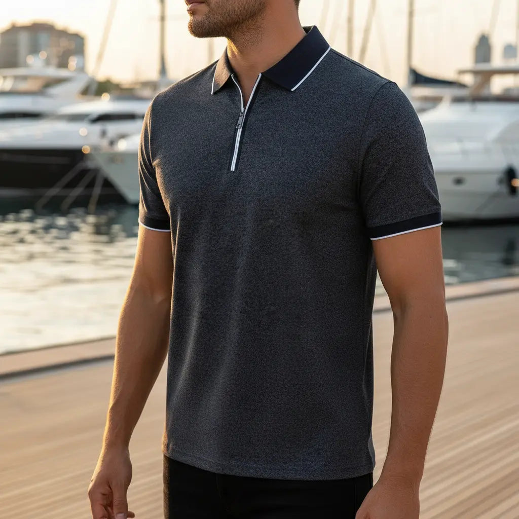 Women's Ashford Zip Polo | Cotton-polyester blend for breathability 4