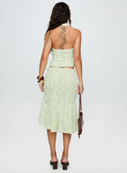 Women's Aspyn Embroidered Midi Skirt Sage Green 4