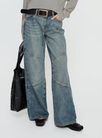 Women's Atmosphere Mid Rise Straight Leg Jeans Antique Wash | Denim jeans in a straight-leg cut & a mid-rise fit 1