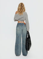Women's Atmosphere Mid Rise Straight Leg Jeans Antique Wash | Denim jeans in a straight-leg cut & a mid-rise fit 4