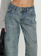 Women's Atmosphere Mid Rise Straight Leg Jeans Antique Wash | Denim jeans in a straight-leg cut & a mid-rise fit 5