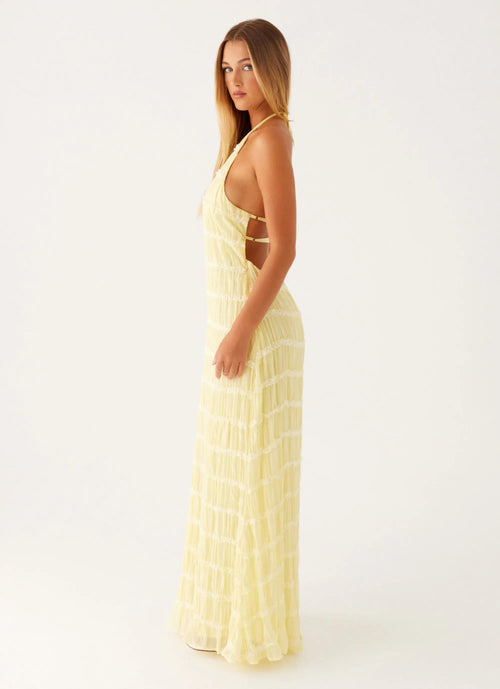 Women's Aullie Collection | Elegant Maxi Dress with Halter Neckline & Lace Detailing | Perfect for Effortless Sophistica 1