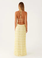 Women's Aullie Collection | Elegant Maxi Dress with Halter Neckline & Lace Detailing | Perfect for Effortless Sophistica 2