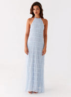 Women's Aullie Collection | Maxi Dress for Women with Halter Neck & Lace Detailing | Elegant Long Dress for Evening Even 1