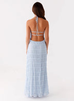 Women's Aullie Collection | Maxi Dress for Women with Halter Neck & Lace Detailing | Elegant Long Dress for Evening Even 2